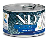 Farmina N&D Ocean Dog Adult Mini (сибас, кальмар), 140 г в зоомагазине Лепшы Сябар