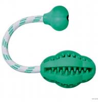 Игрушка "TRIXIE" "DENTAfun" Мяч на веревке со вкусом мяты, 28 см в зоомагазине Лепшы Сябар