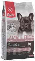 Blitz Sensitive Puppy All Breeds (ягненок, рис) в зоомагазине Лепшы Сябар