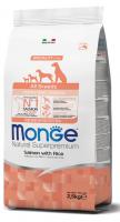 Monge Dog Speciality Monoprotein Puppy&Junior All Breeds (лосось, рис) в зоомагазине Лепшы Сябар