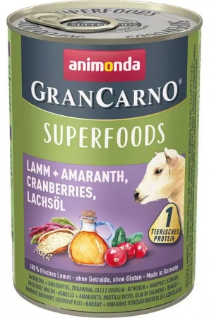 Gran Carno Superfoods (ягненок, амарант, клюква, лососевое масло) в зоомагазине Лепшы Сябар
