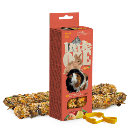 Палочки Little One для морских свинок, кроликов и шиншилл с фруктами, 2х60 г в зоомагазине Лепшы Сябар