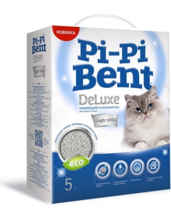 Pi-Pi-Bent DeLuxe Magic White (комкующийся) в зоомагазине Лепшы Сябар