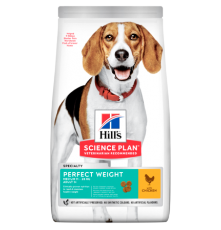 Hill's Science Plan Perfect Weight для собак, склонных к набору веса (курица) в зоомагазине Лепшы Сябар
