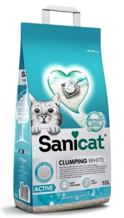 Sanicat Clumping White ACTIVE Marseille Soap в зоомагазине Лепшы Сябар
